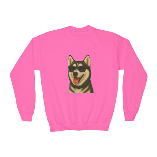 Siberian Husky Wearing Sunglasses - Youth Sweatshirt