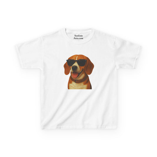 Kids Tee with Beagle Wearing Sunglasses