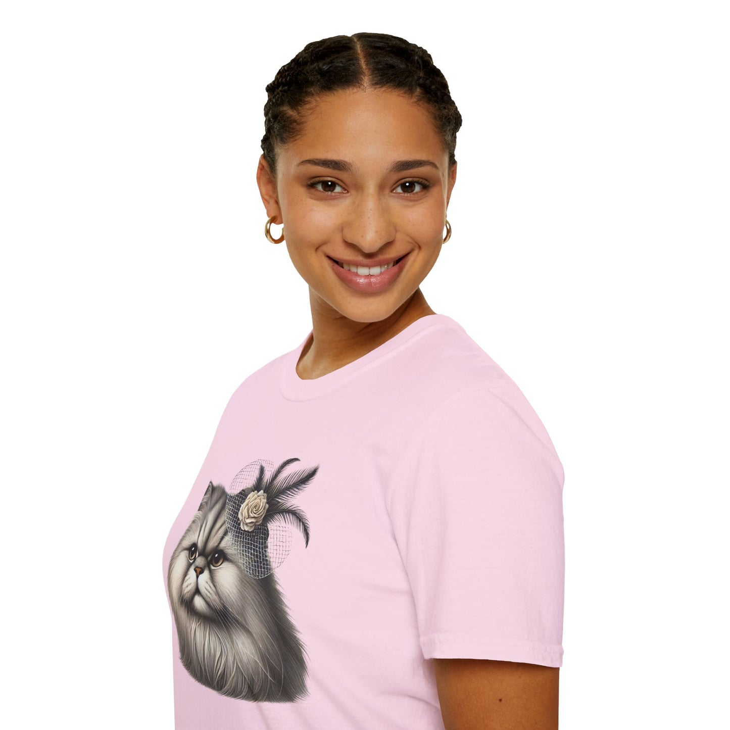 Persian Cat Wearing A Flower Fascinator - Adult T-Shirt -Too Cute Pets