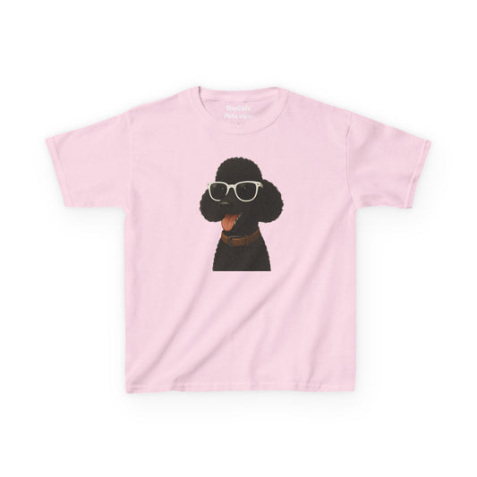 Black Poodle Wearing Sunglasses - Kids Tee