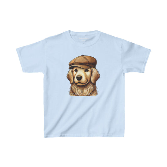 Golden Retriever With Newsboy Hat - Youth T-Shirt
