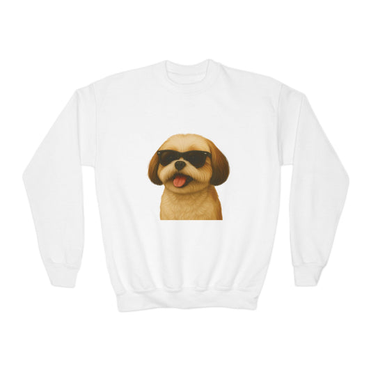 Shih Tzu Wearing Sunglasses - Youth Sweatshirt