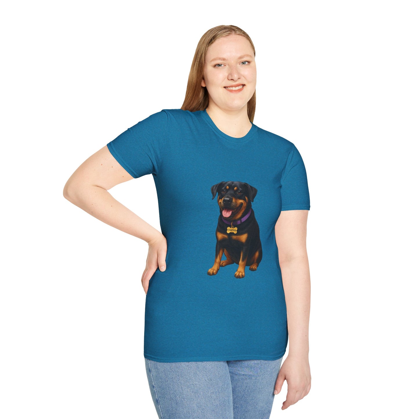 Dog Lover Unisex T-Shirt featuring Lab and Rottweiler Mix 'Pumpkin' by Too Cute Pets