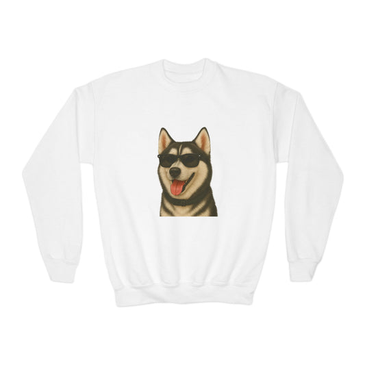 Siberian Husky Wearing Sunglasses - Youth Sweatshirt