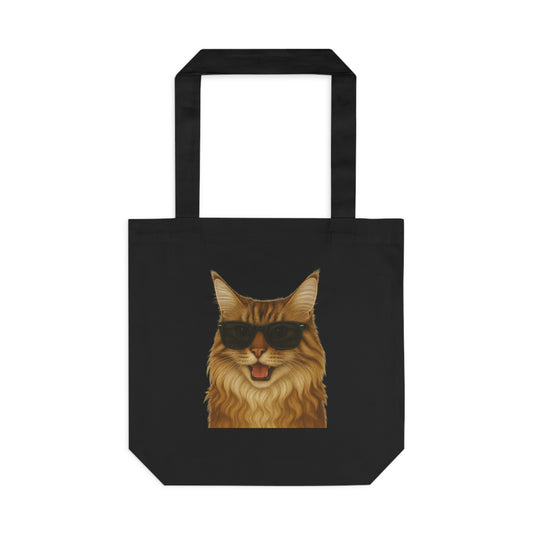Maine Coon Wearing Sunglasses Cotton Tote Bag