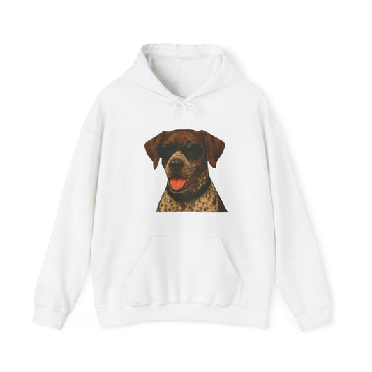 German Shorthaired Pointer Wearing Sunglasses - Adult Hoodie