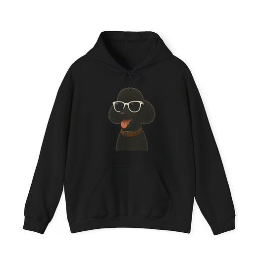 Black Poodle Wearing Sunglasses - Adult Hoodie