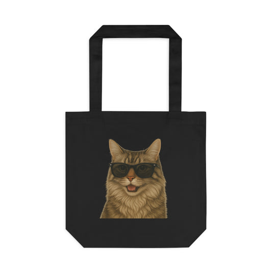 Siberian Cat Wearing Sunglasses Cotton Tote Bag