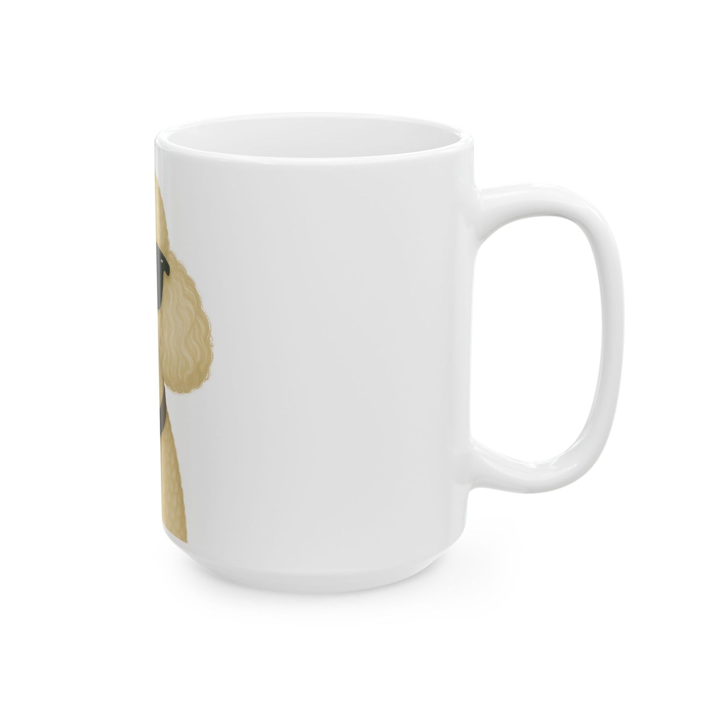White Poodle Wearing Sunglasses Ceramic Mug