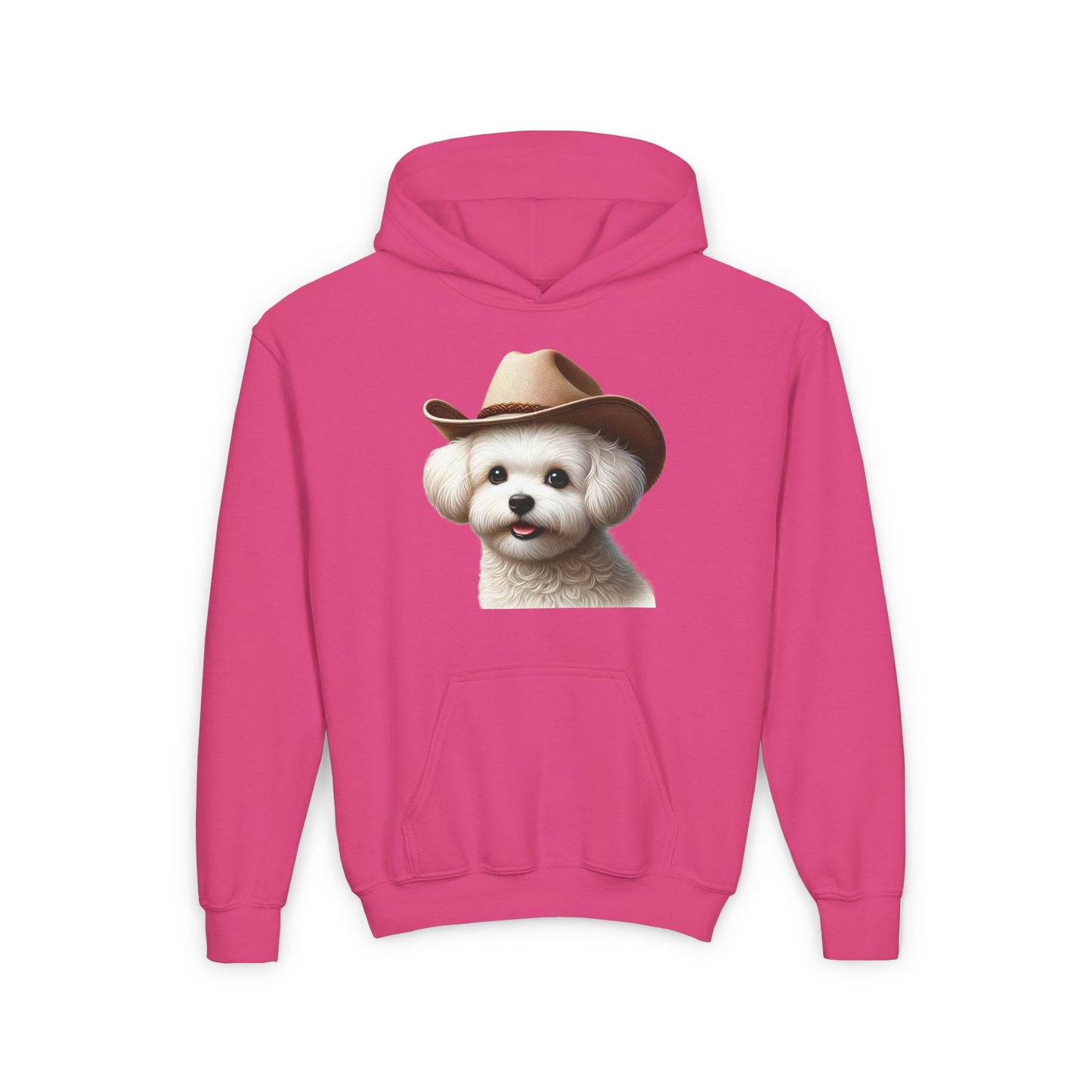 Maltese Wearing Cowgirl Hat Hooded Sweatshirt - Too Cute Pets