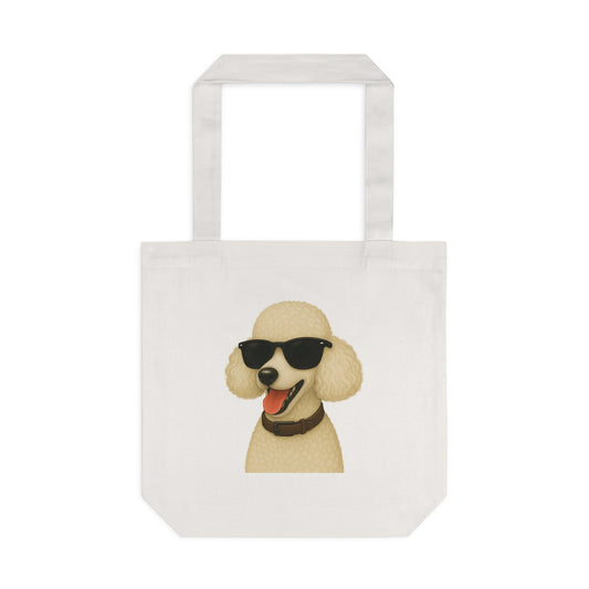 White Poodle Wearing Sunglasses Cotton Tote Bag