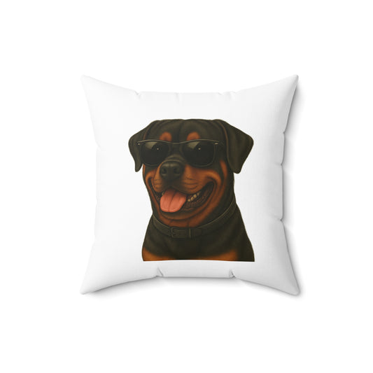 Rottweiler Wearing Sunglasses - Throw Pillow
