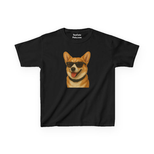 Pembroke Welsh Corgi Wearing Sunglasses - Kids Tee