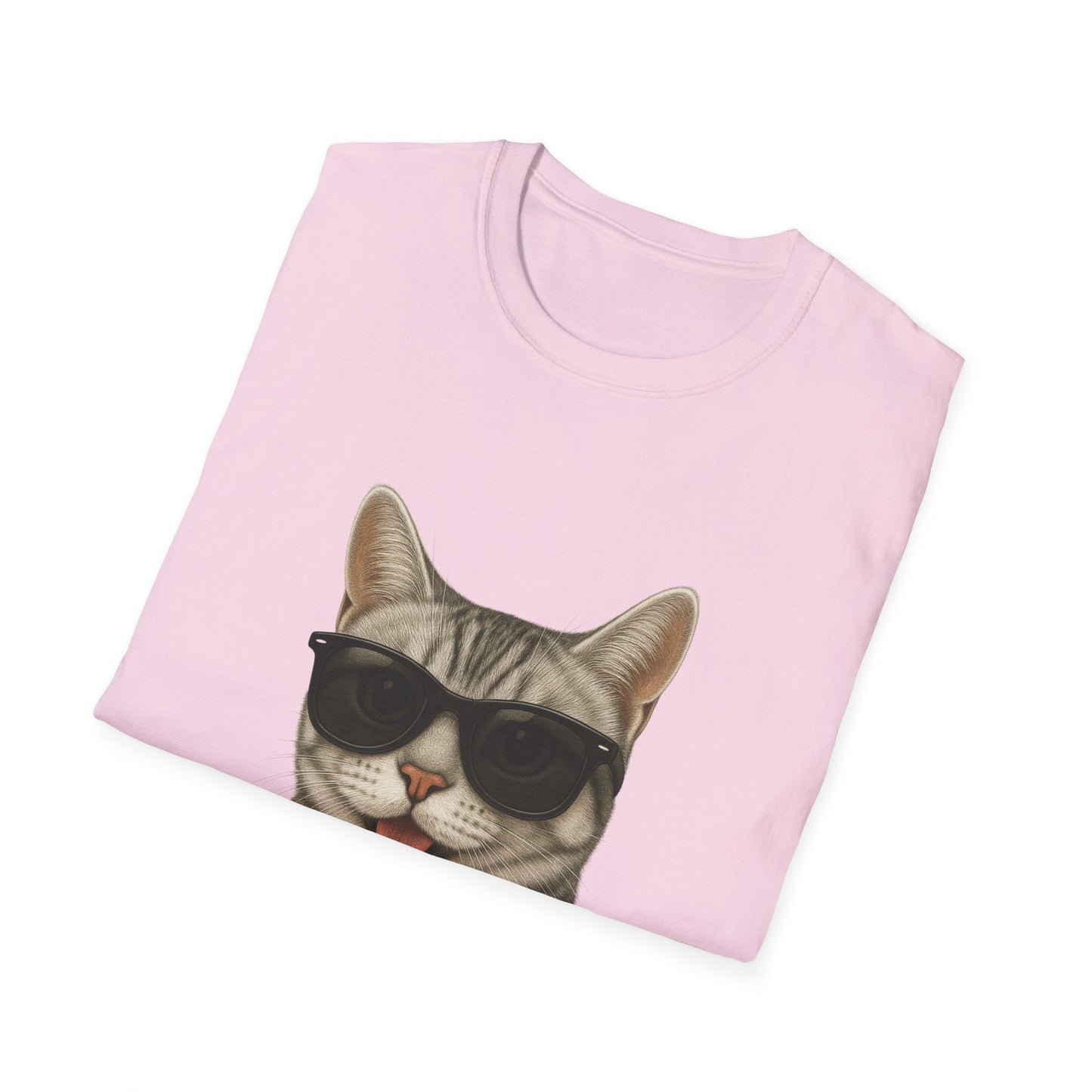 American Shorthair Silver Tabby Wearing Sunglasses - Adult T-Shirt