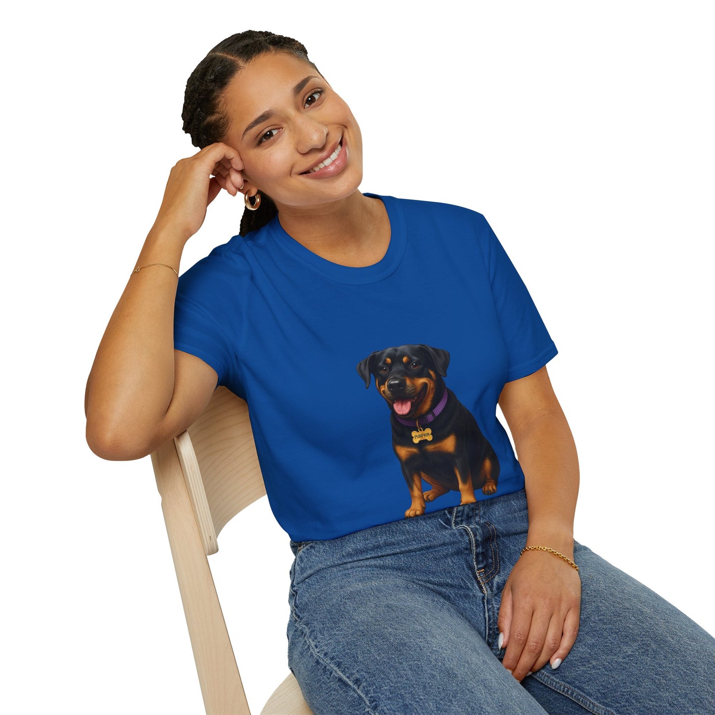 Dog Lover Unisex T-Shirt featuring Lab and Rottweiler Mix 'Pumpkin' by Too Cute Pets
