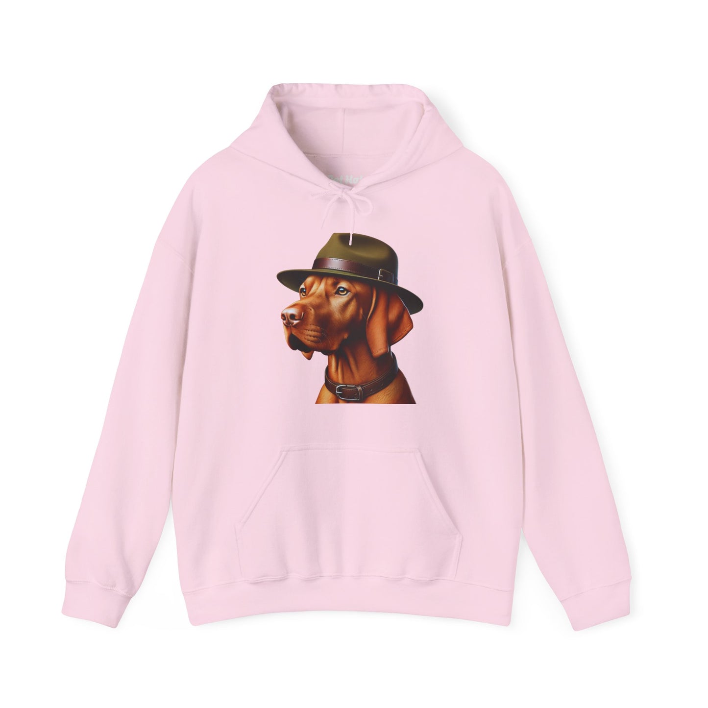 Dashing Vizsla Wearing Campaign Hat - Adult Hoodie - Too Cute Pets
