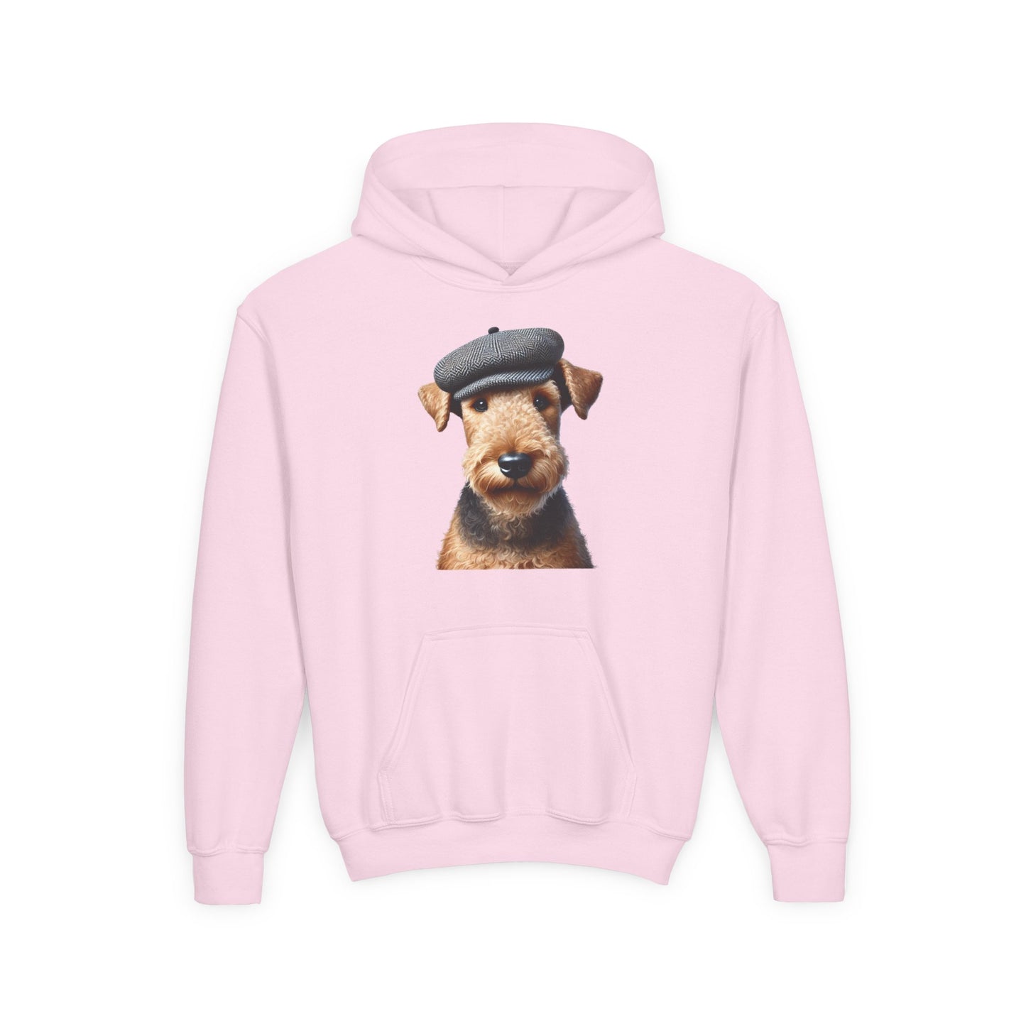 Airedale Terrier in Tweed Flat Cap – Youth Hoodie