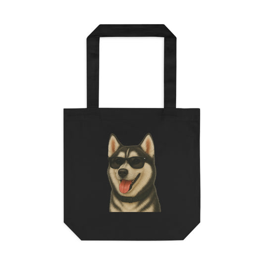 Siberian Husky Wearing Sunglasses Cotton Tote Bag