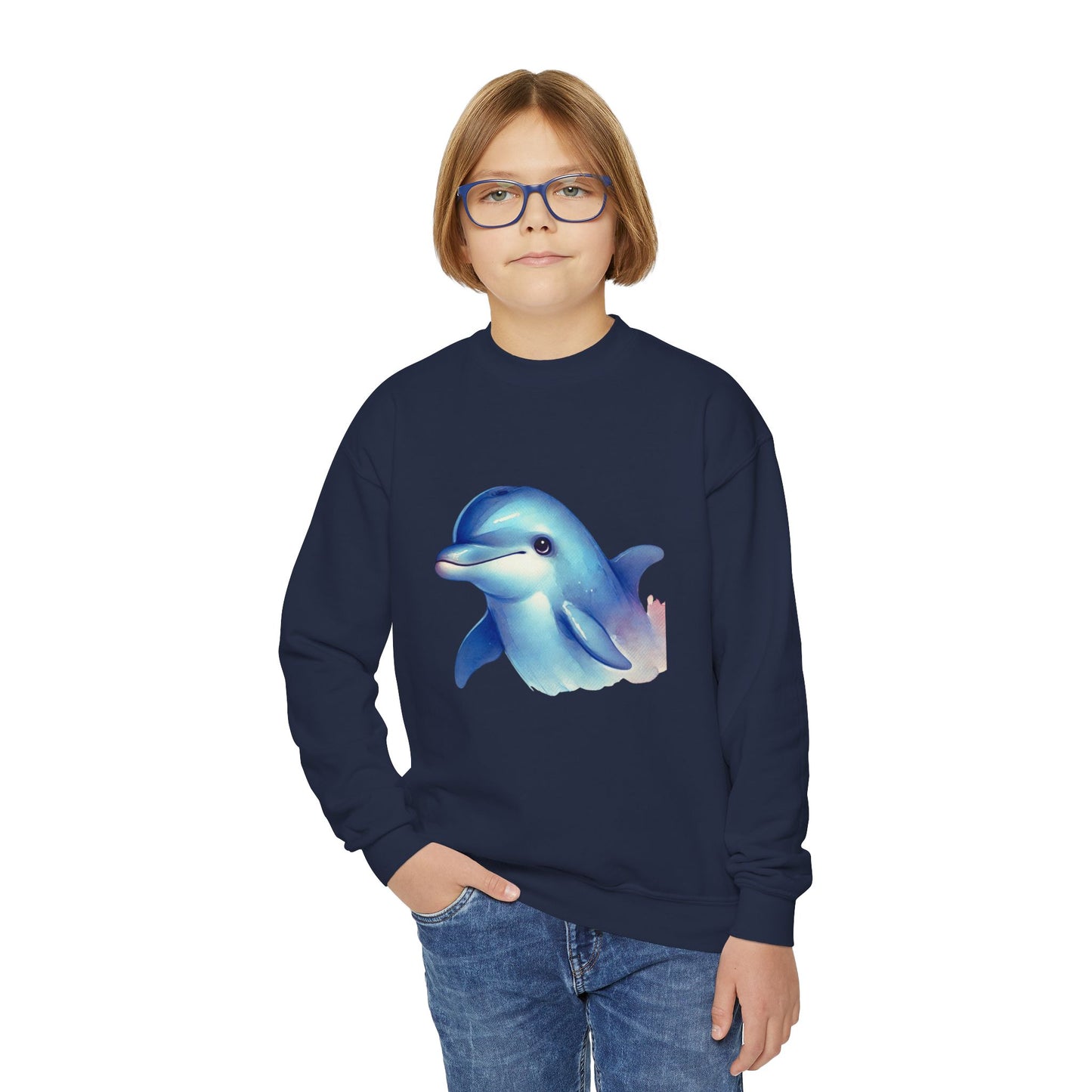 BayStar The Dolphin Youth Crewneck Sweatshirt - Comfy and Cute Style for Kids