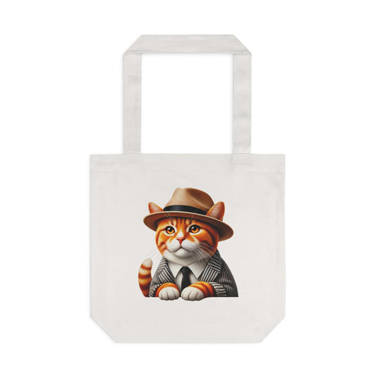 Tabby Cat Wearing a Fedora - Cotton Tote Bag