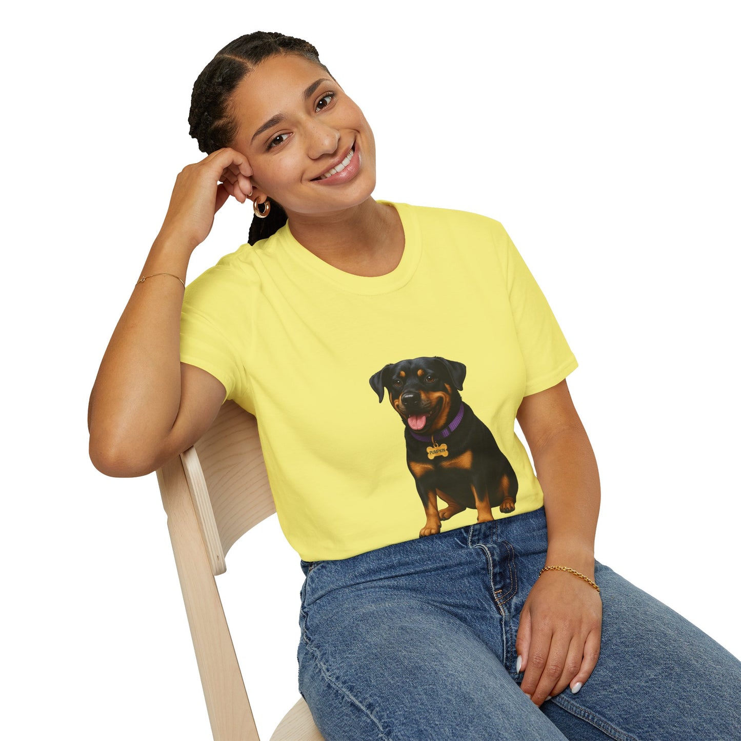 Dog Lover Unisex T-Shirt featuring Lab and Rottweiler Mix 'Pumpkin' by Too Cute Pets
