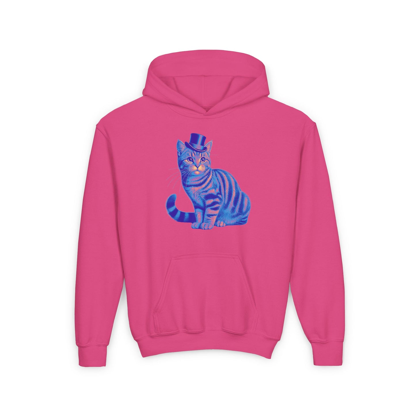 Tabby Wearing Top Hat (Multi Color Image) - Youth Hoodie - Too Cute Pets