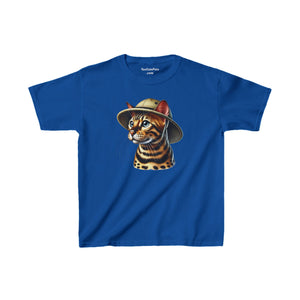 Youth T-Shirt Bengal Cat Wearing A Safari Hat - Too Cute Pets Collection