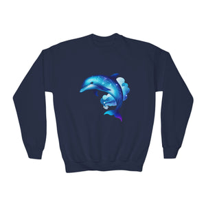 Neptune The Dolphin Youth Crewneck Sweatshirt - Comfy and Cute Style for Kids
