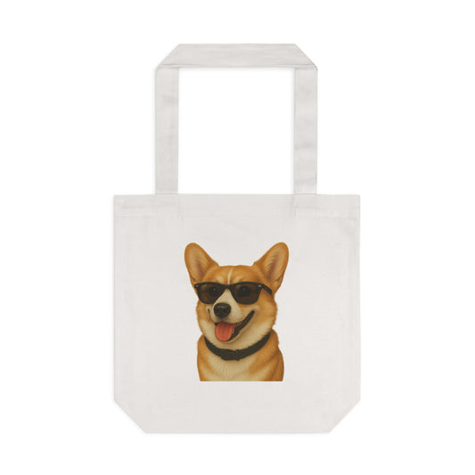 Corgi Wearing Sunglasses Cotton Tote Bag