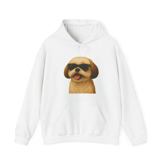 Shih Tzu Wearing Sunglasses - Adult Hoodie