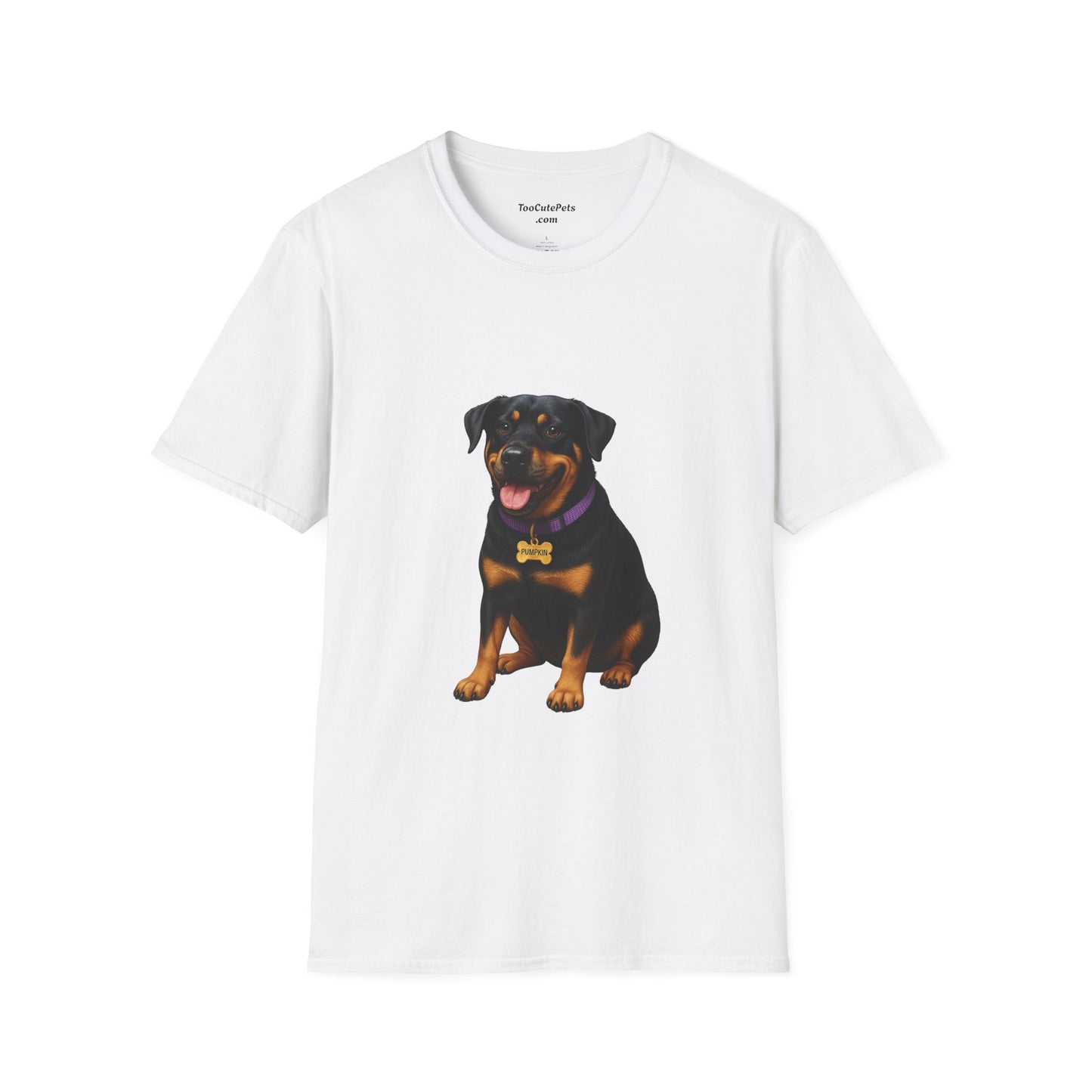 Dog Lover Unisex T-Shirt featuring Lab and Rottweiler Mix 'Pumpkin' by Too Cute Pets
