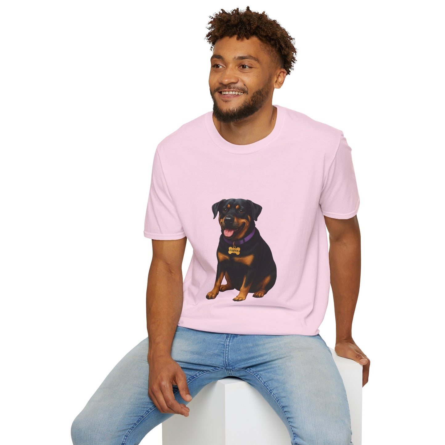 Dog Lover Unisex T-Shirt featuring Lab and Rottweiler Mix 'Pumpkin' by Too Cute Pets
