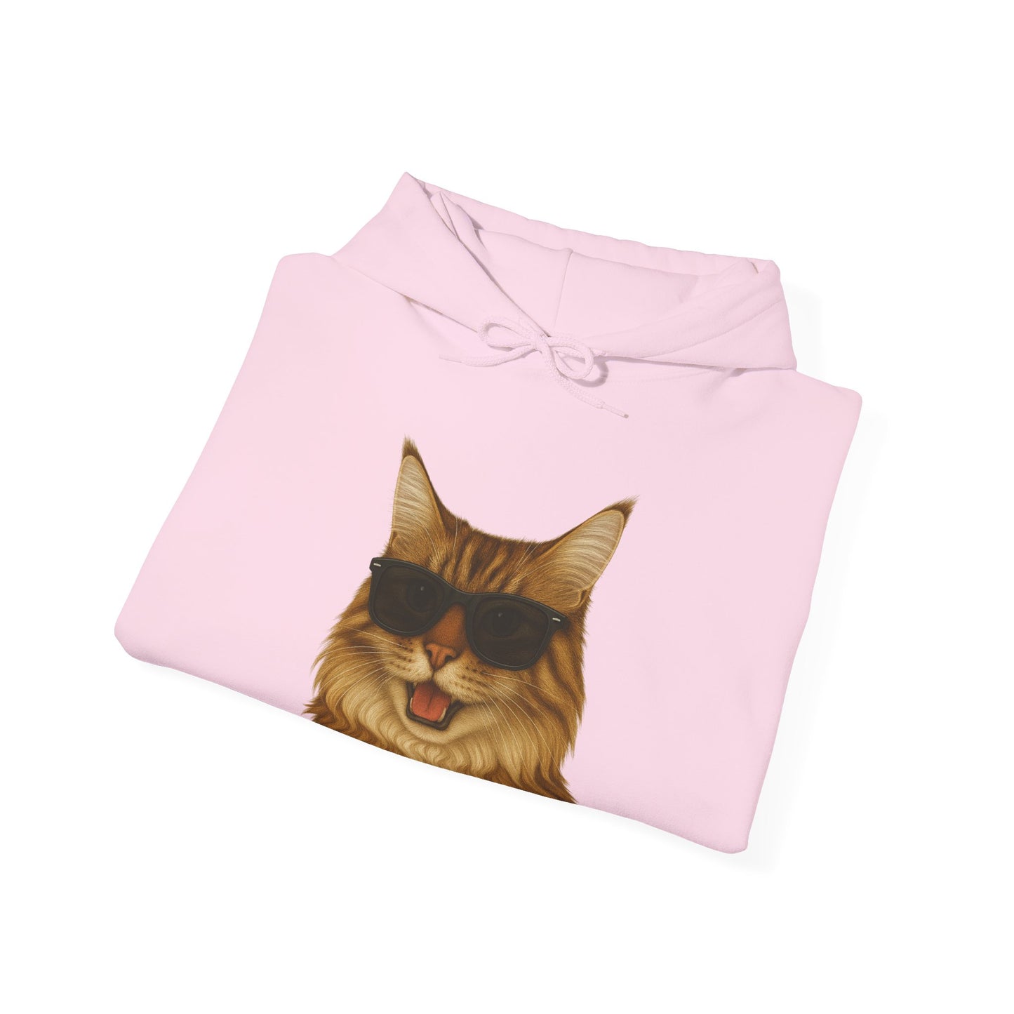 Maine Coon Wearing Sunglasses - Adult Hoodie