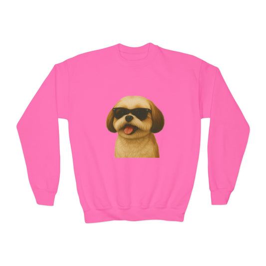 Shih Tzu Wearing Sunglasses - Youth Sweatshirt