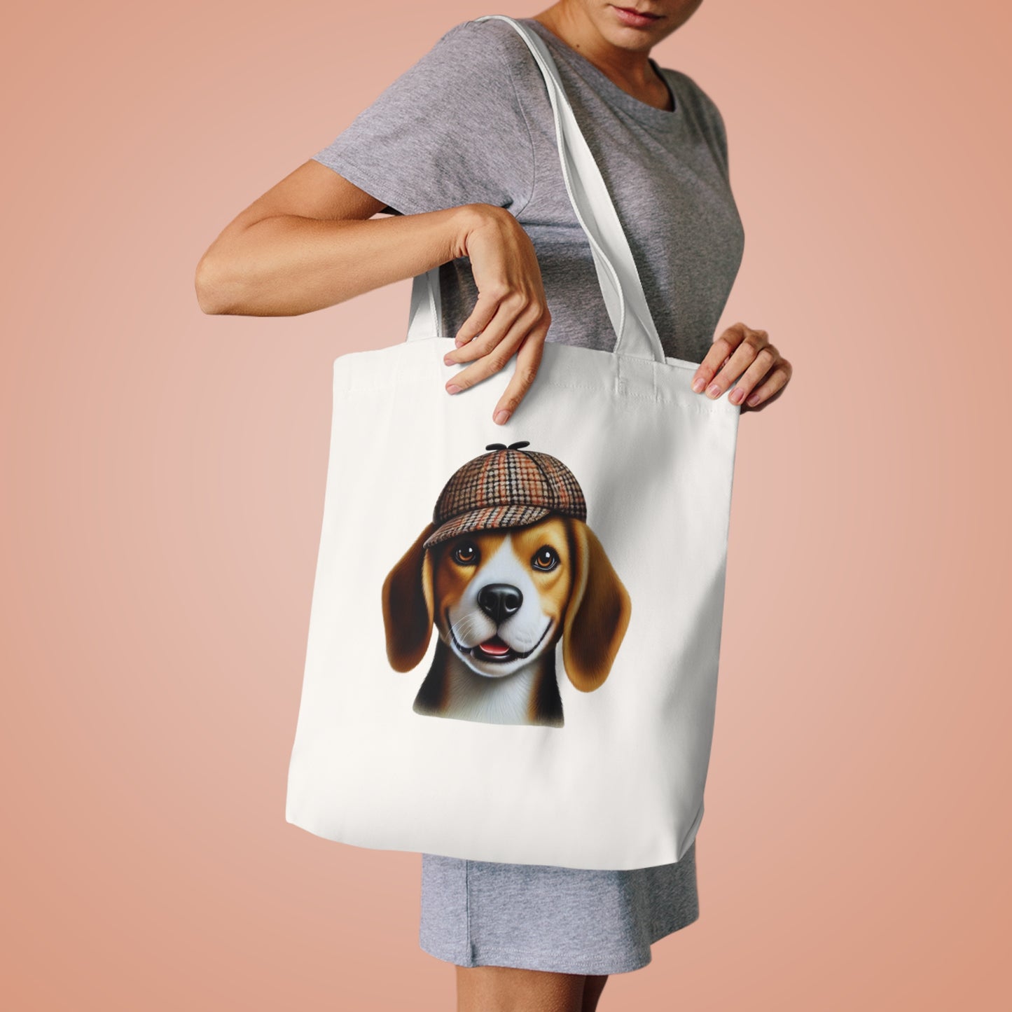 Beagle Wearing a Deerstalker Hat - Cotton Tote Bag