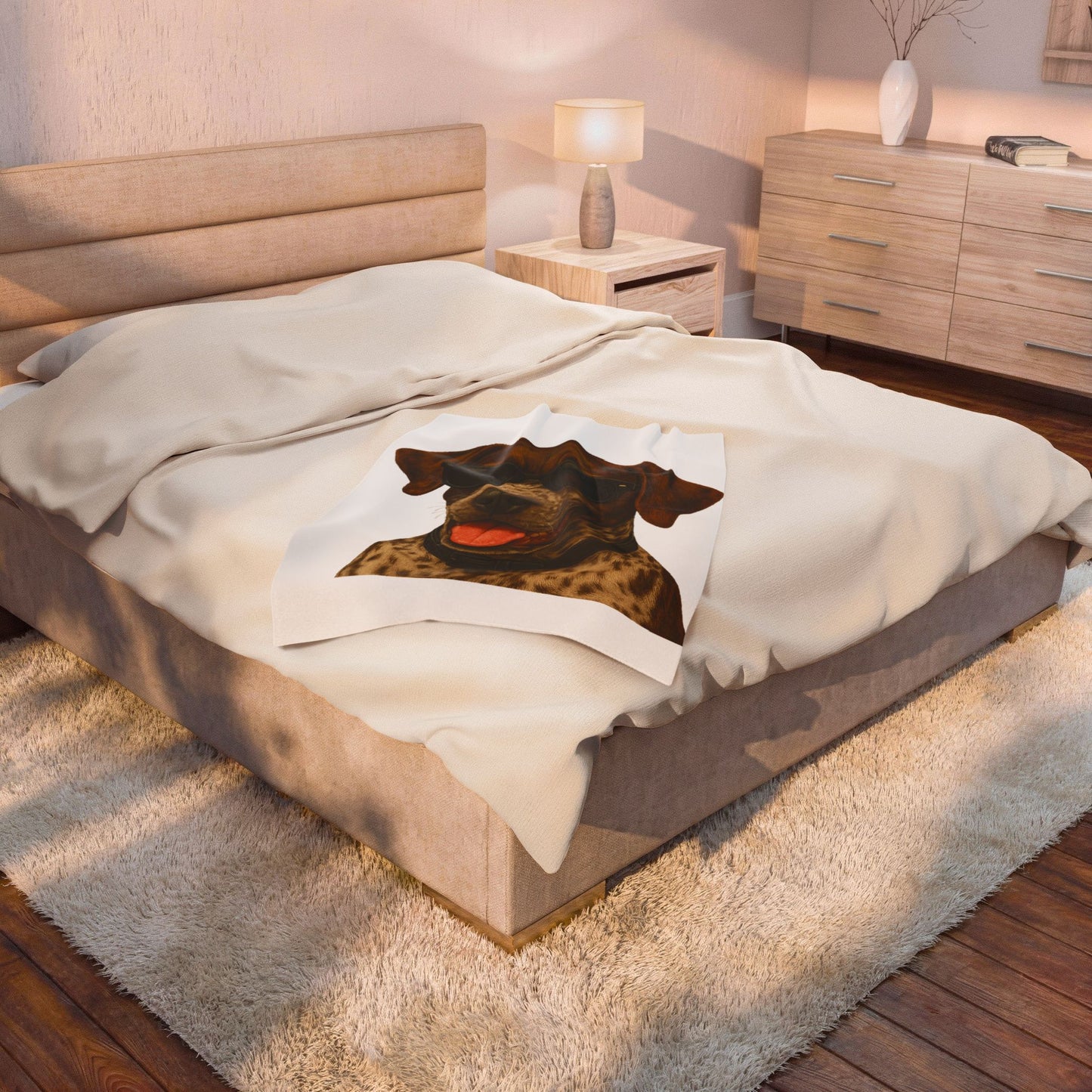 German Shorthaired Pointer Wearing Sunglasses - Sherpa Blanket