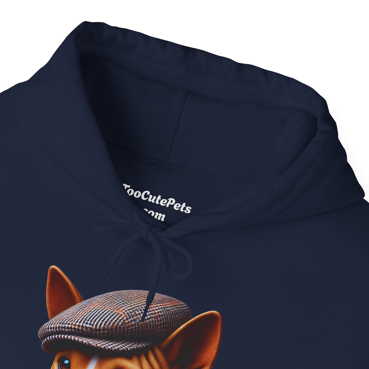 Basenji Wearing Tweed Flat Cap - Adult Hoodie - Too Cute Pets