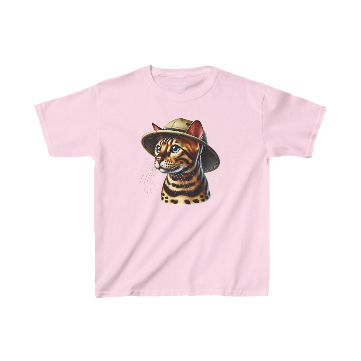 Youth T-Shirt Bengal Cat Wearing A Safari Hat - Too Cute Pets Collection