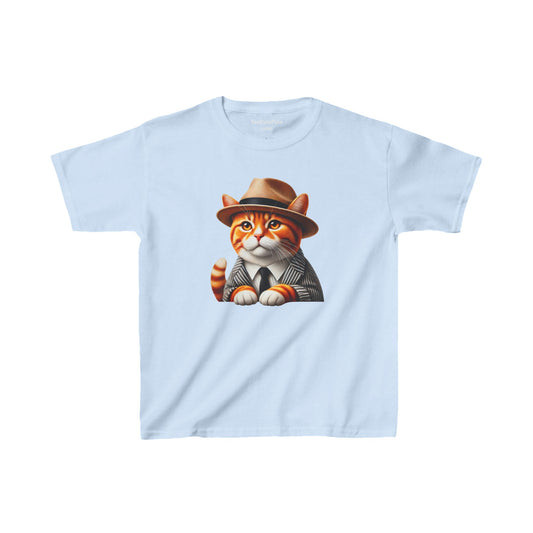 Tabby Cat Dressed In A Suit and Fedora Hat