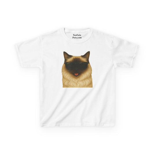 Ragdoll Cat Wearing Sunglasses Kids Tee