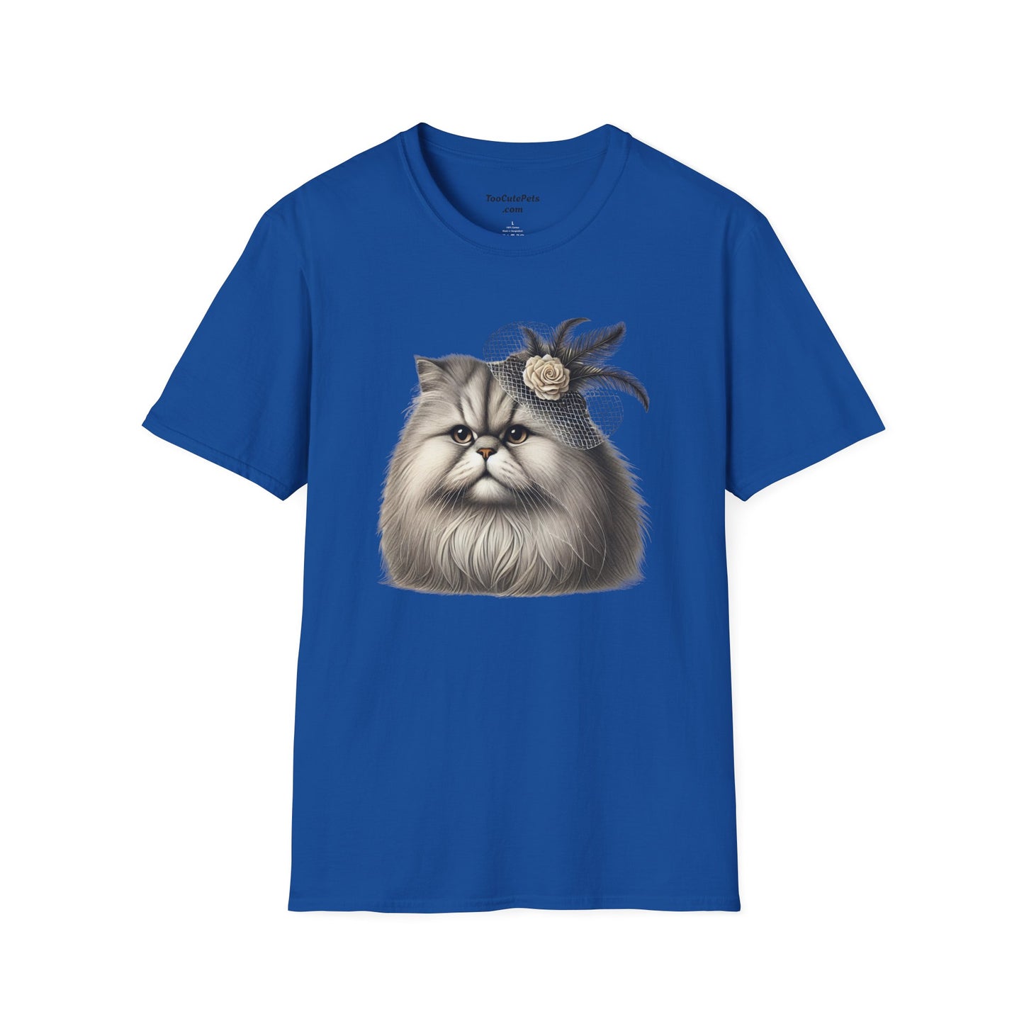 Persian Cat Wearing A Flower Fascinator - Adult T-Shirt -Too Cute Pets