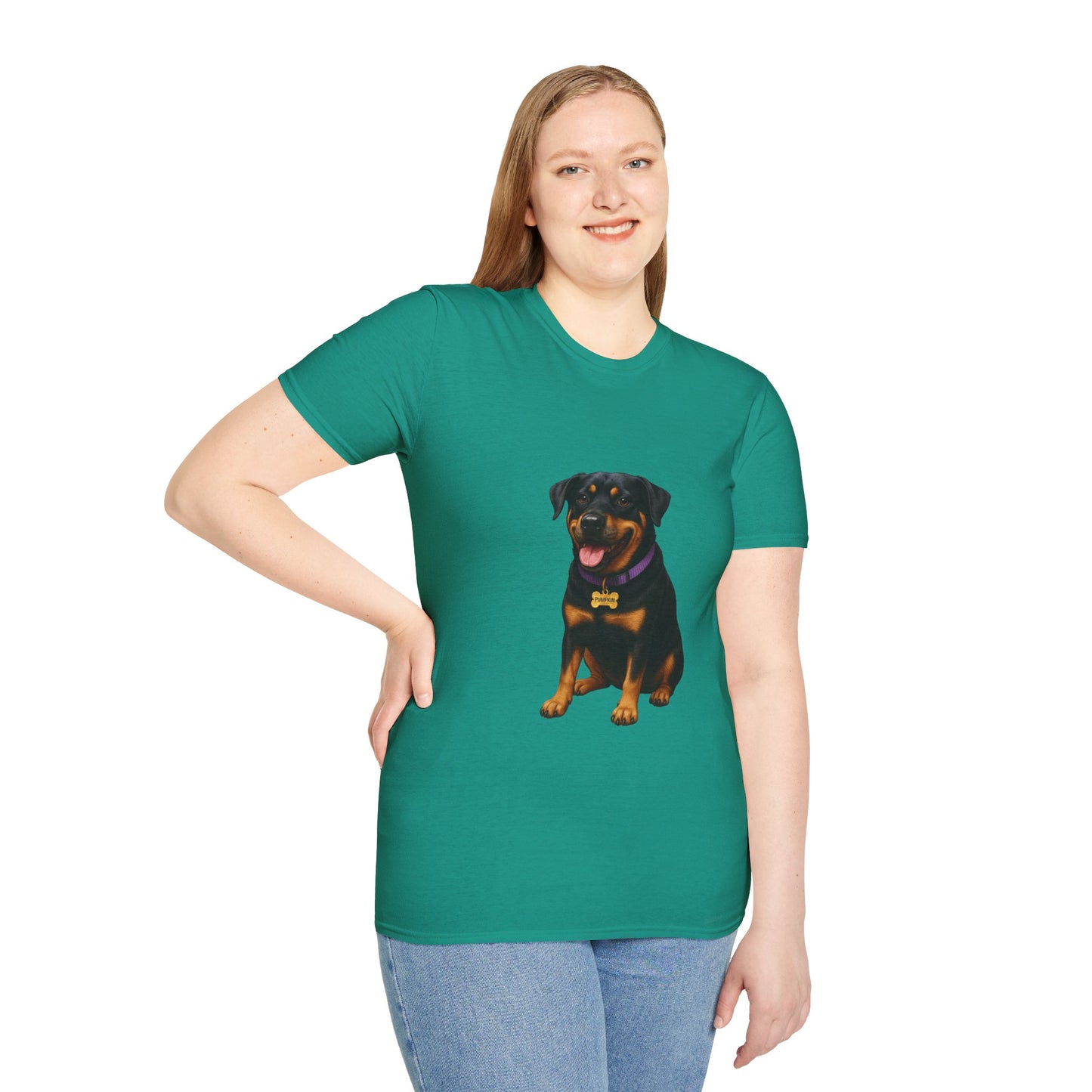 Dog Lover Unisex T-Shirt featuring Lab and Rottweiler Mix 'Pumpkin' by Too Cute Pets