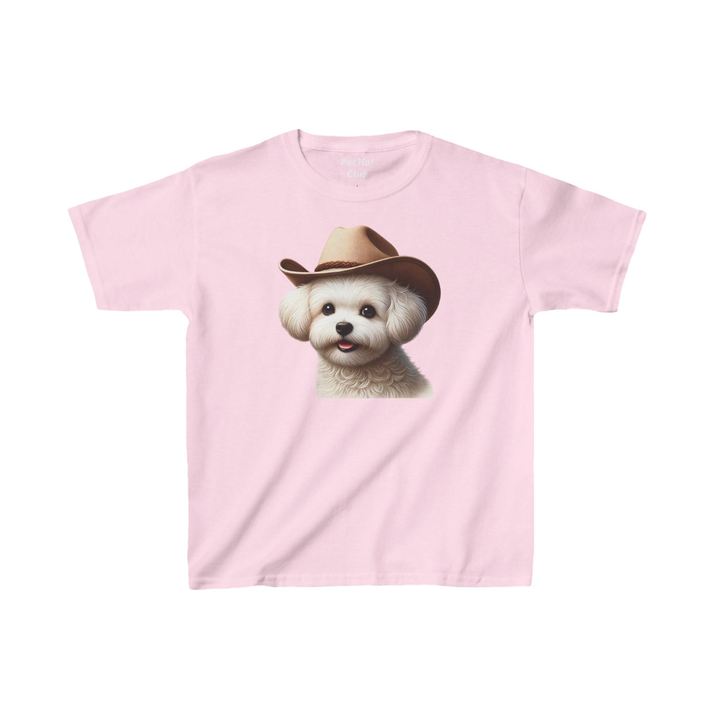 Maltese Wearing Cowboy Hat Youth T-Shirt - Too Cute Pets