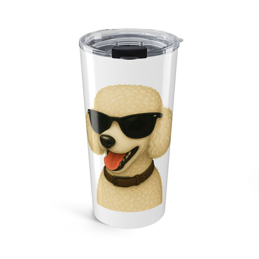 White Poodle Wearing Sunglasses - 20oz Tumbler