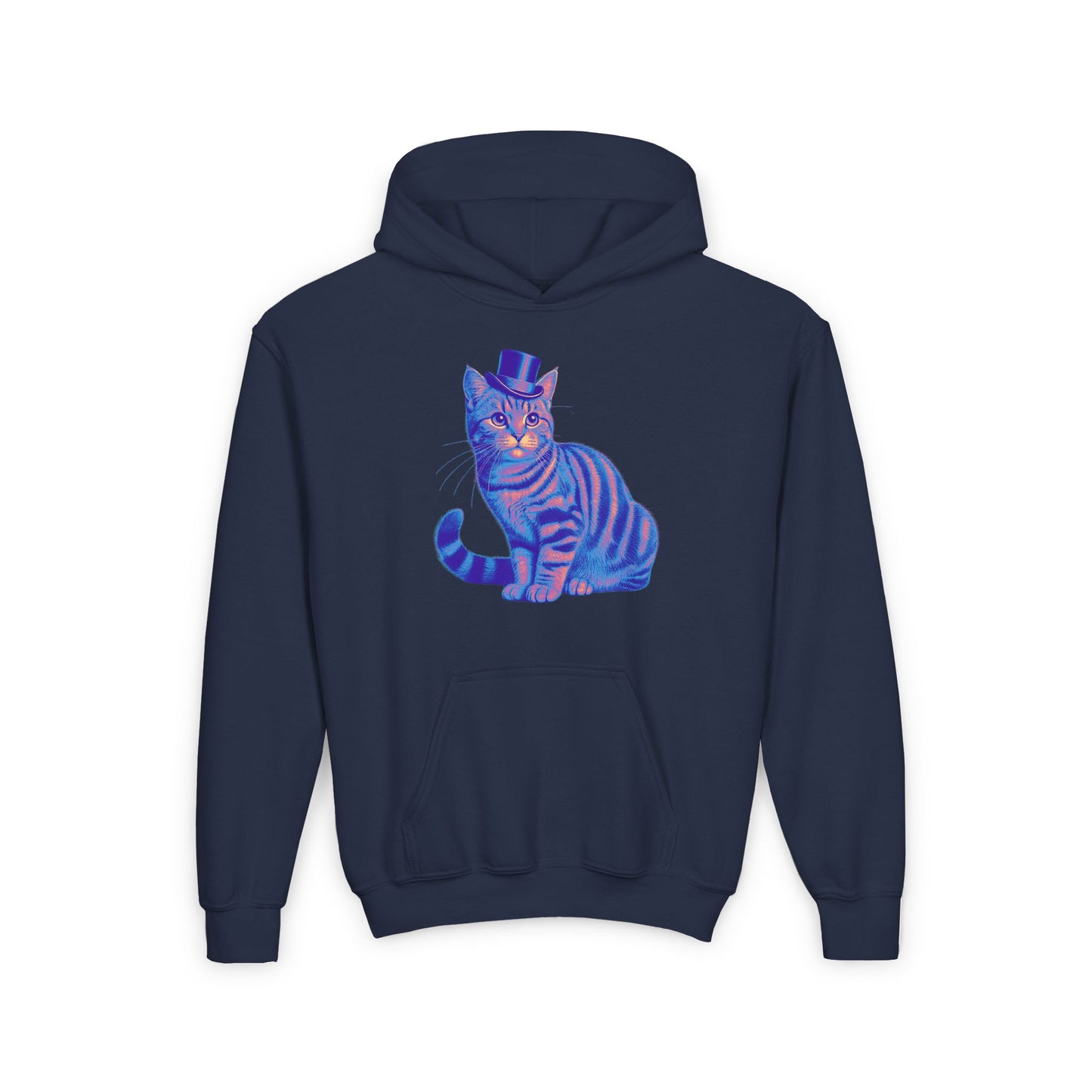 Tabby Wearing Top Hat (Multi Color Image) - Youth Hoodie - Too Cute Pets