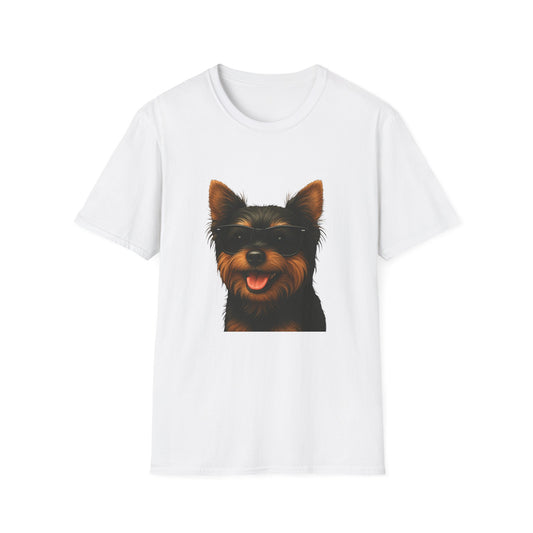 Yorkshire Terrier Wearing Sunglasses - Adult T-Shirt