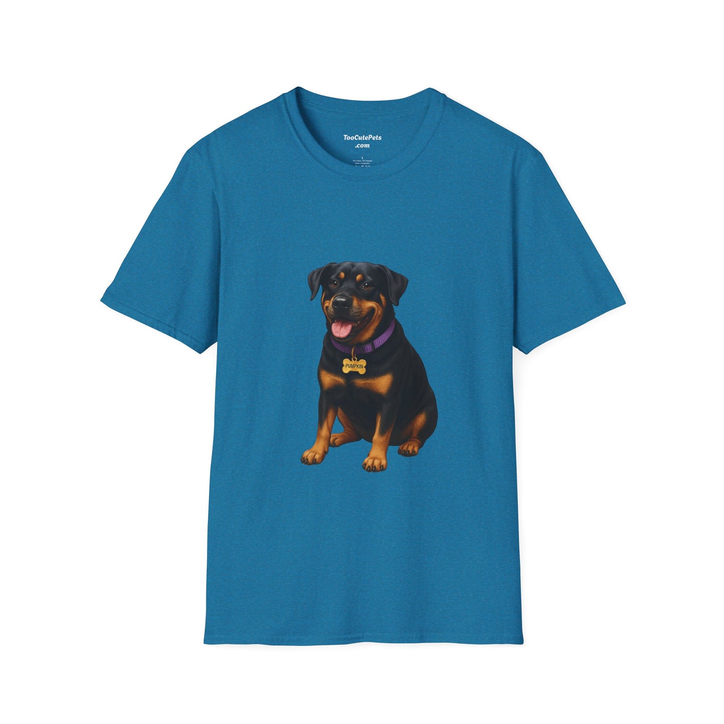Dog Lover Unisex T-Shirt featuring Lab and Rottweiler Mix 'Pumpkin' by Too Cute Pets
