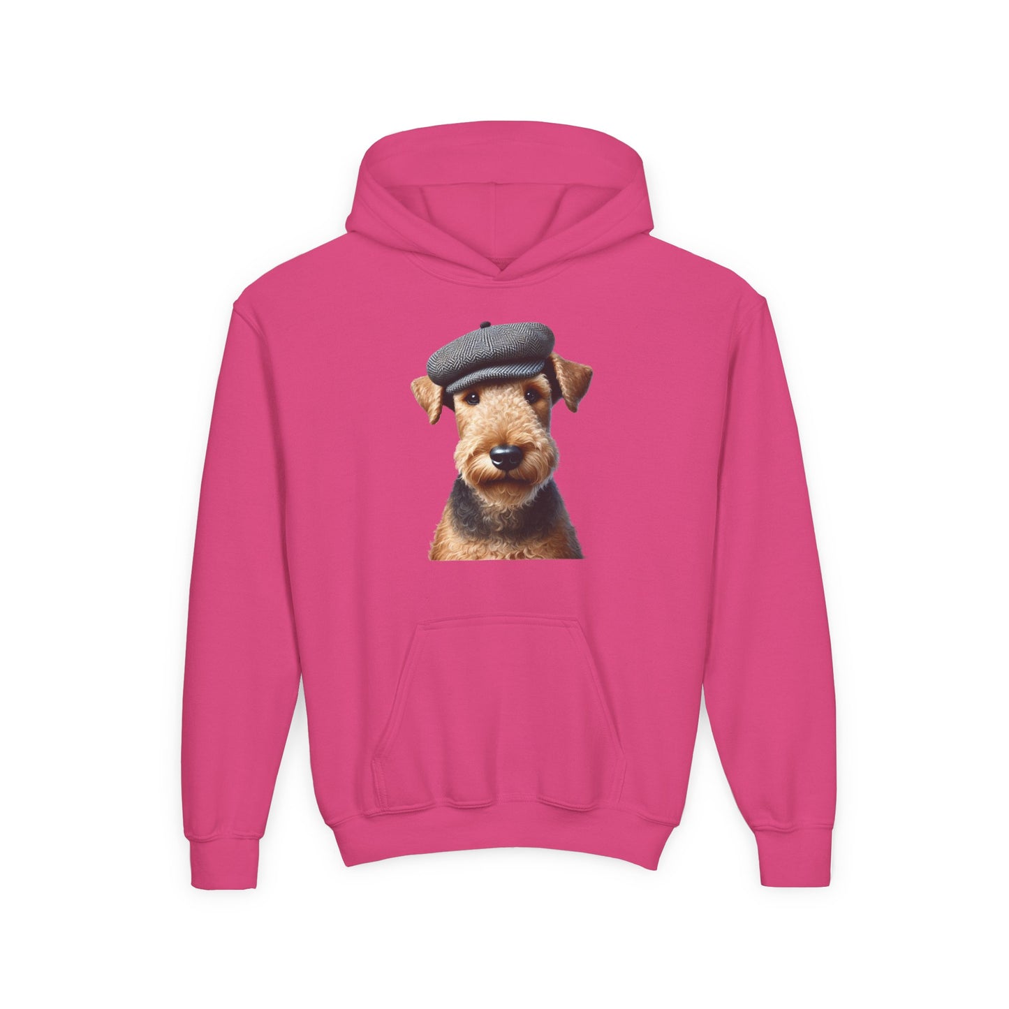 Airedale Terrier in Tweed Flat Cap – Youth Hoodie