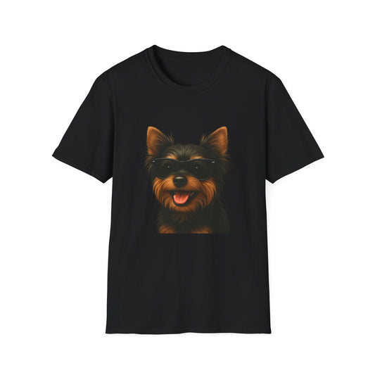 Yorkshire Terrier Wearing Sunglasses - Adult T-Shirt