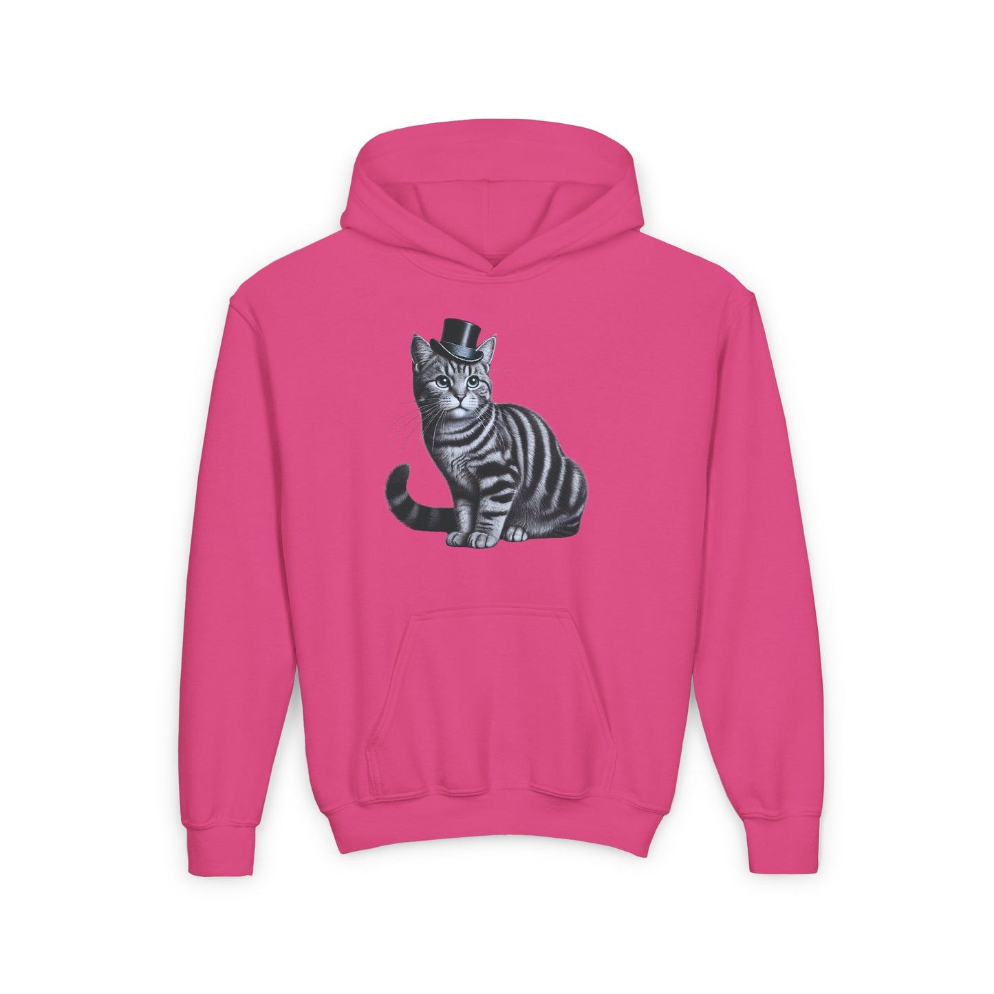 Tabby Wearing Top Hat - Youth Hoodie - Too Cute Pets